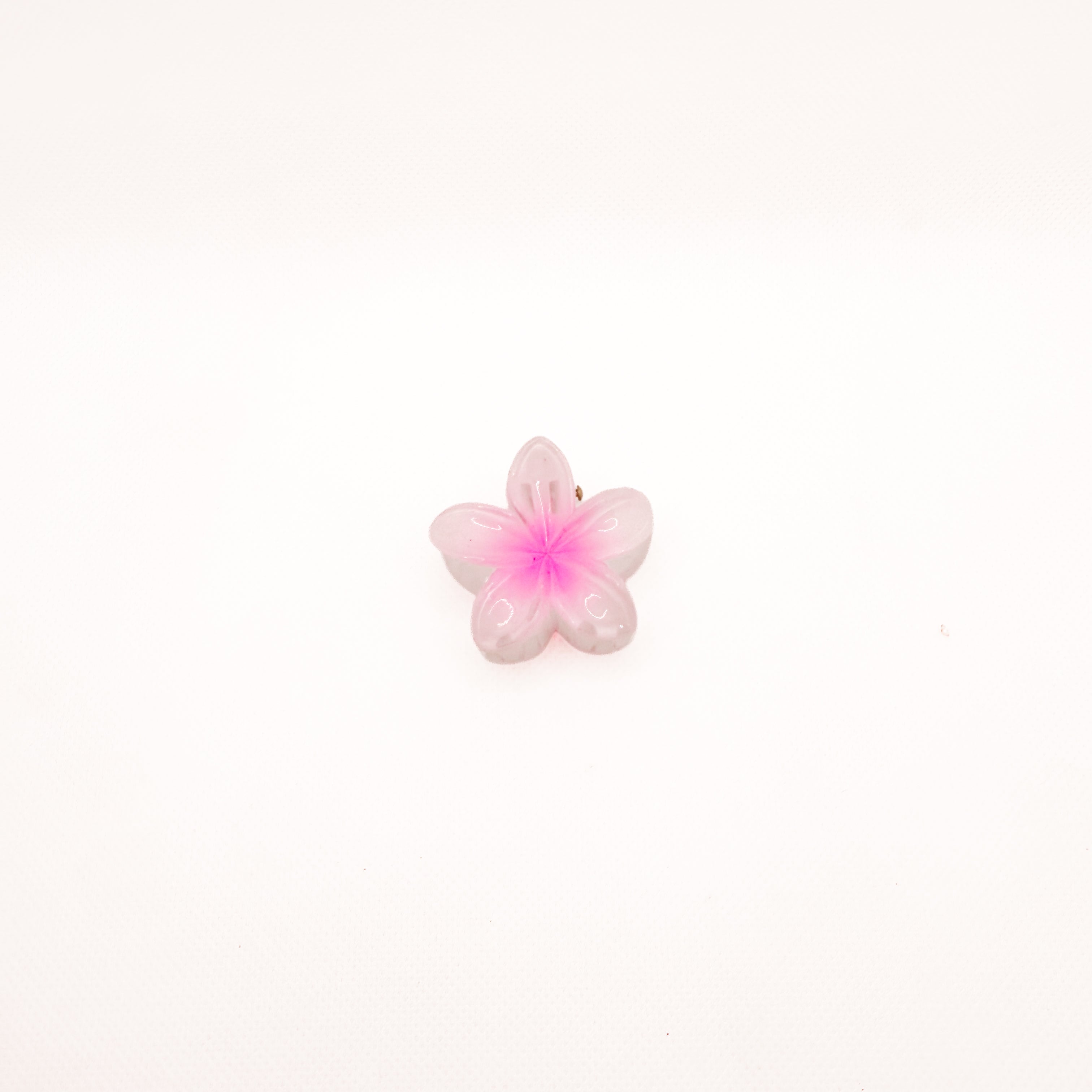midi white & pink plumeria hair claw