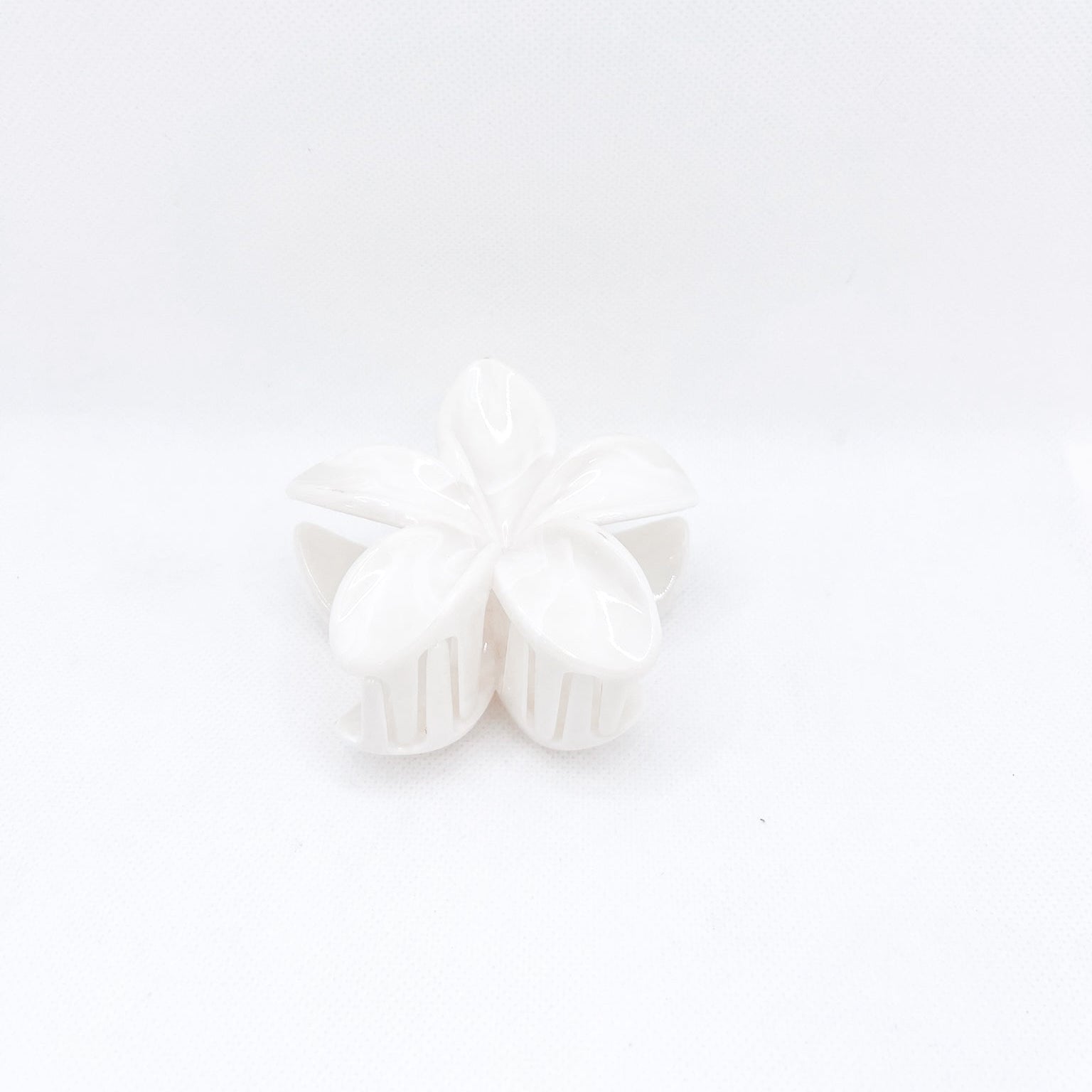 white marble plumeria hair clip