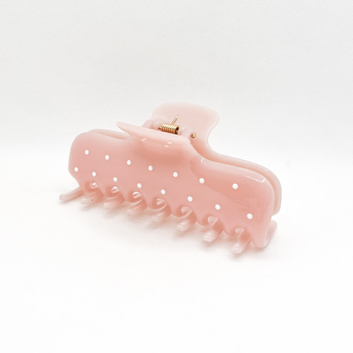 pink polka dot hair clip