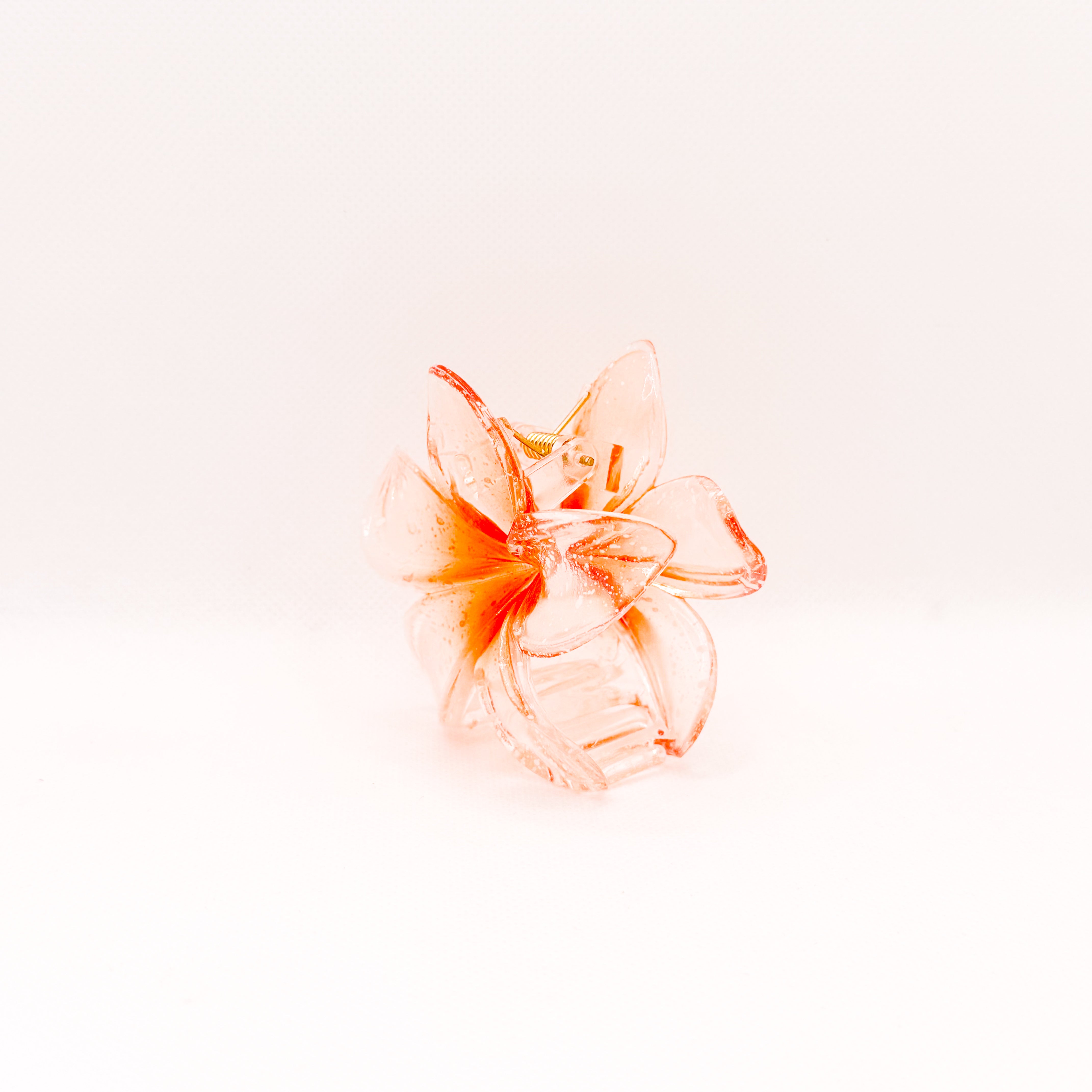 sparkle orange plumeria hair clip