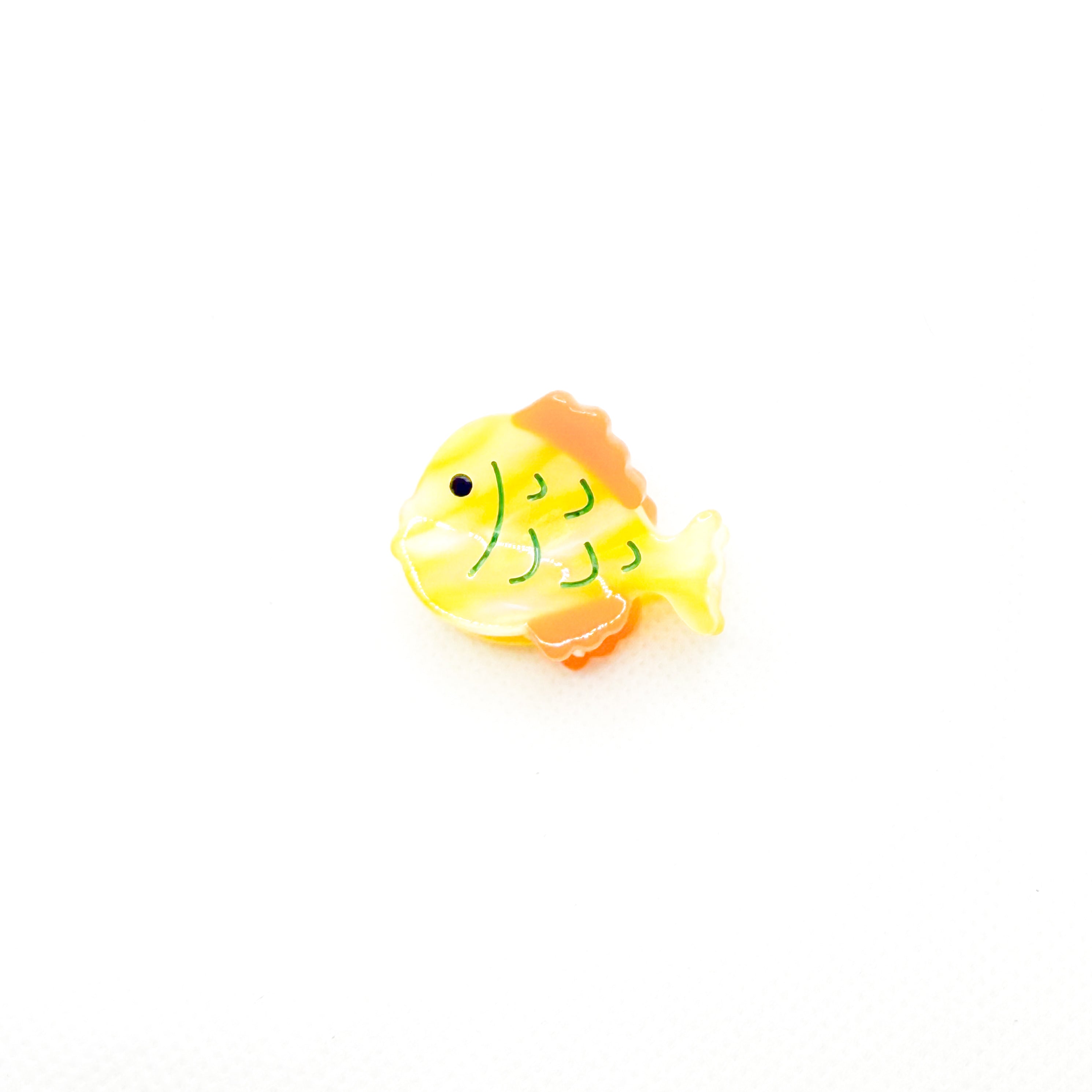 mini yellow fish hair clip