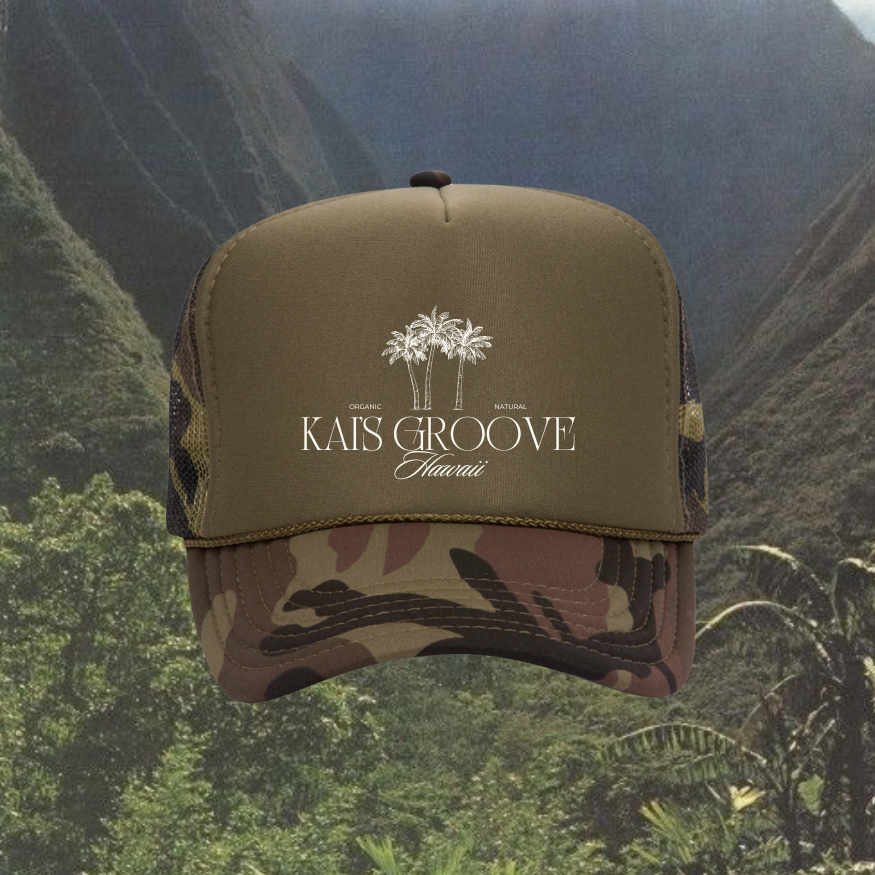 KAI’S GROOVE green camo trucker hat