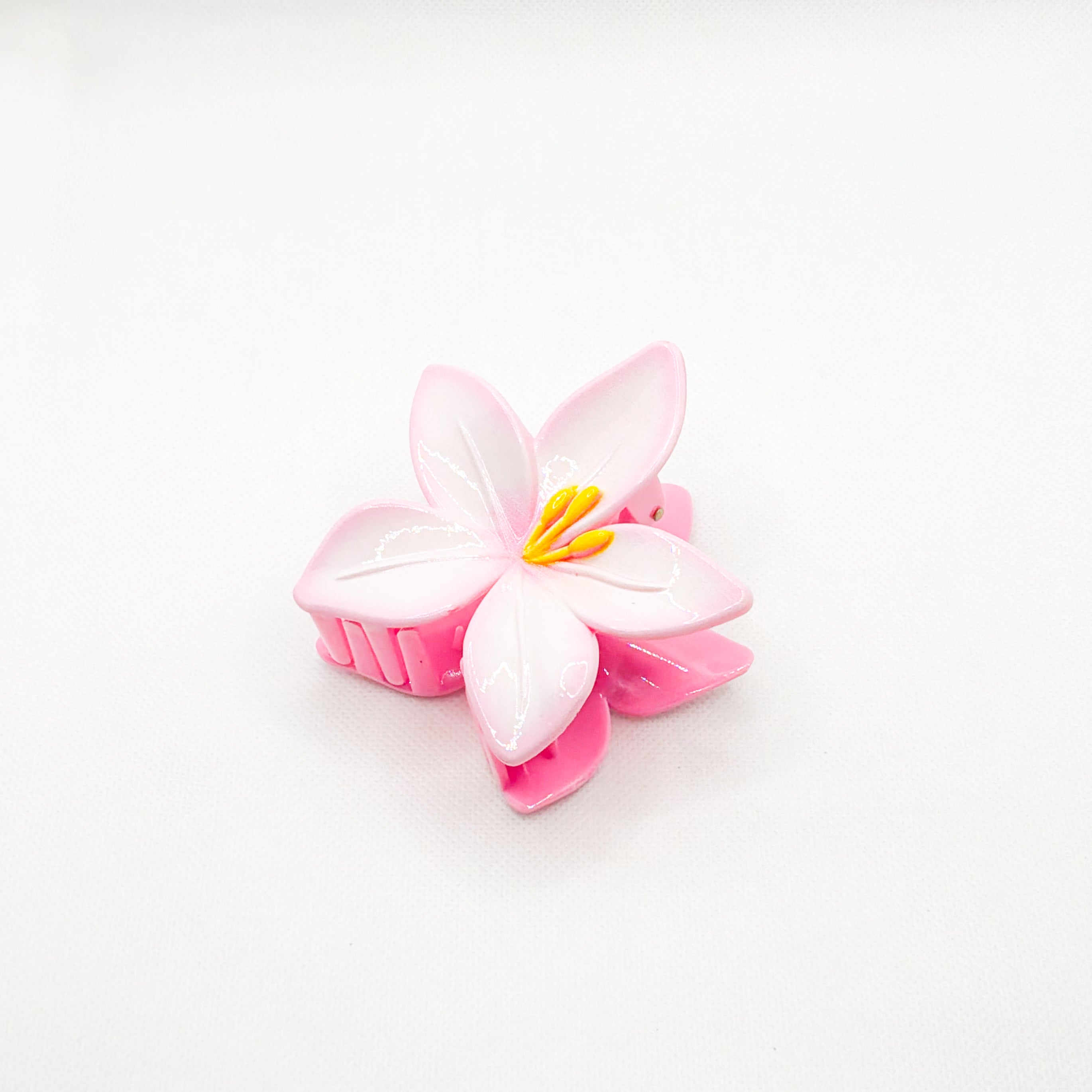 pink lily flower hair clip