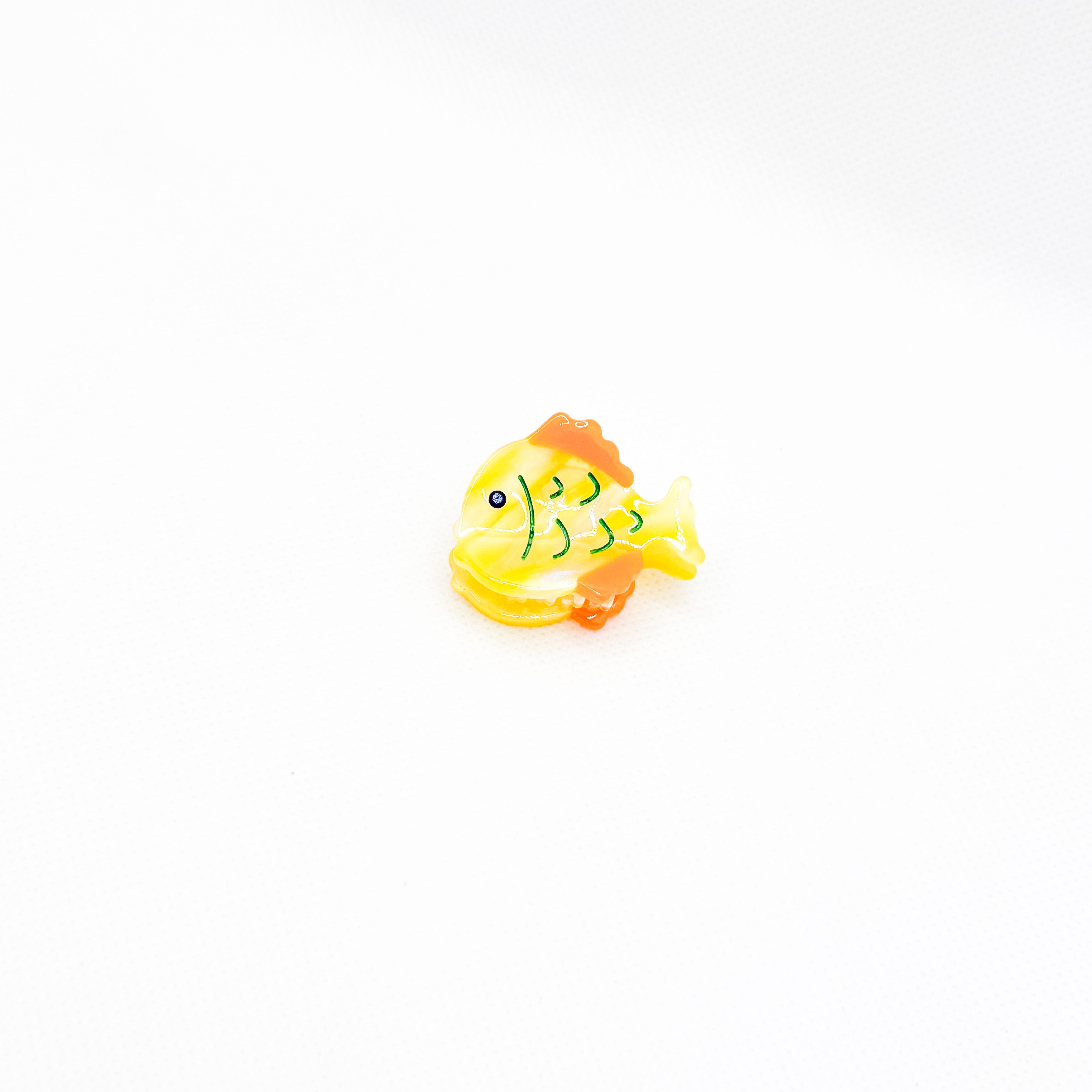 mini yellow fish hair clip