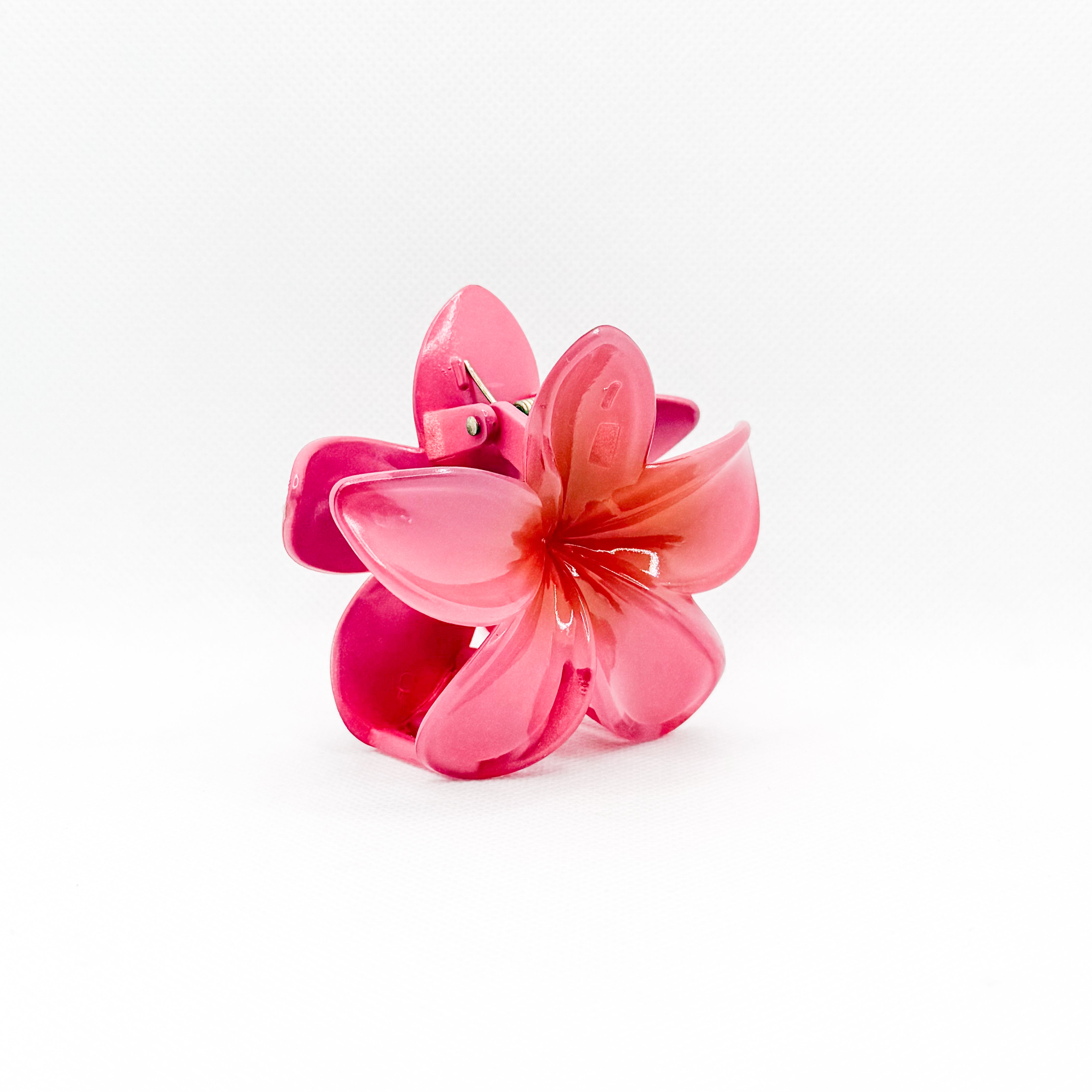blush pink plumeria hair clip