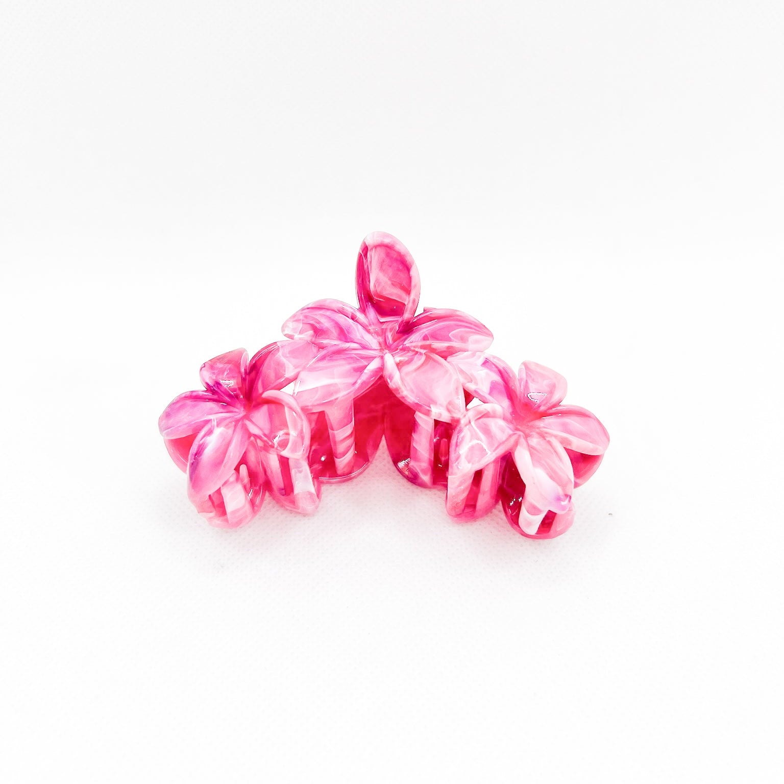 midi purple triple plumeria hair clip
