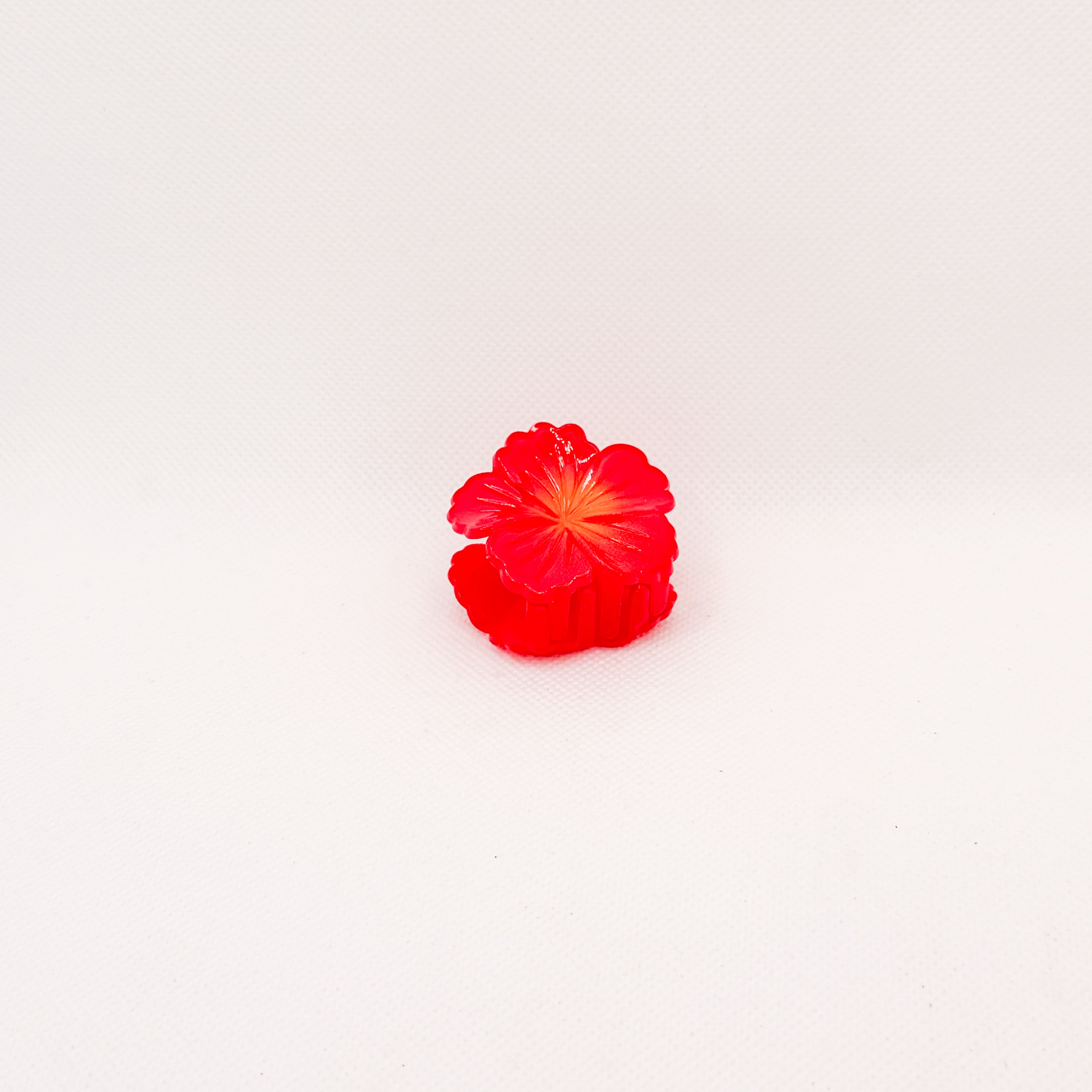 mini red hibiscus hair claw