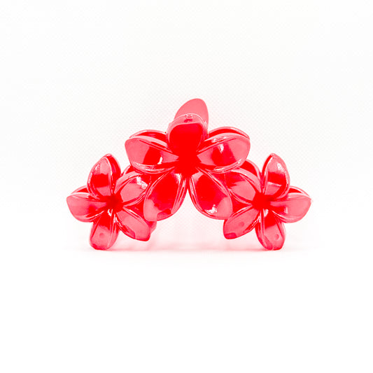 cherry triple plumeria hair clip