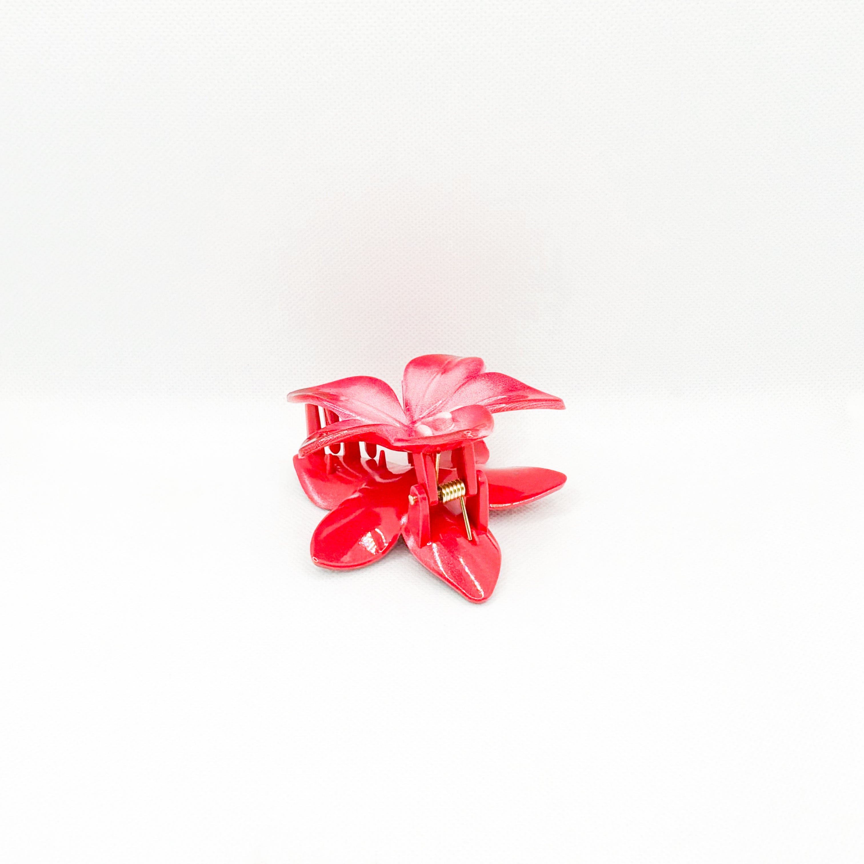 red lily flower hair clip