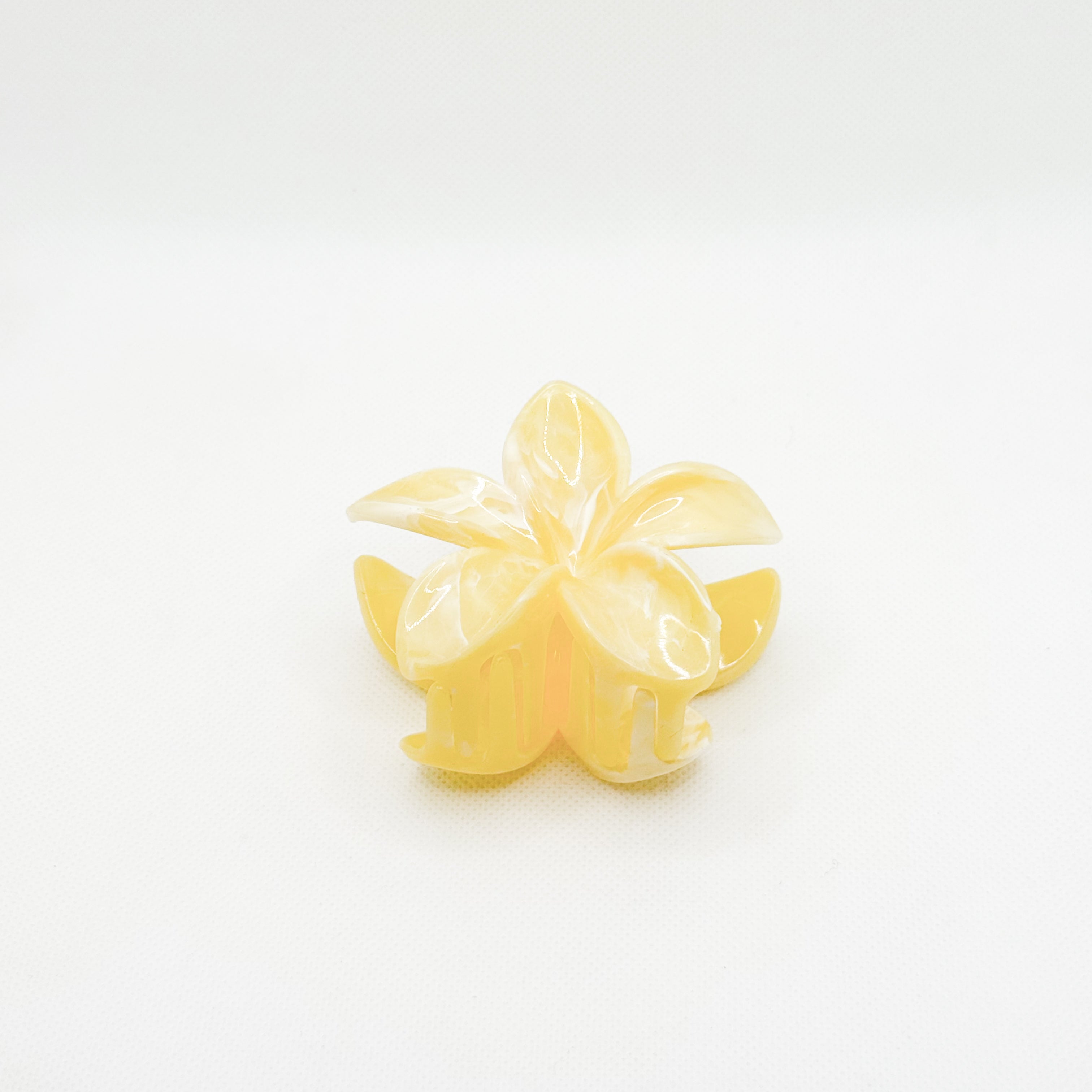 butter yellow plumeria hair clip