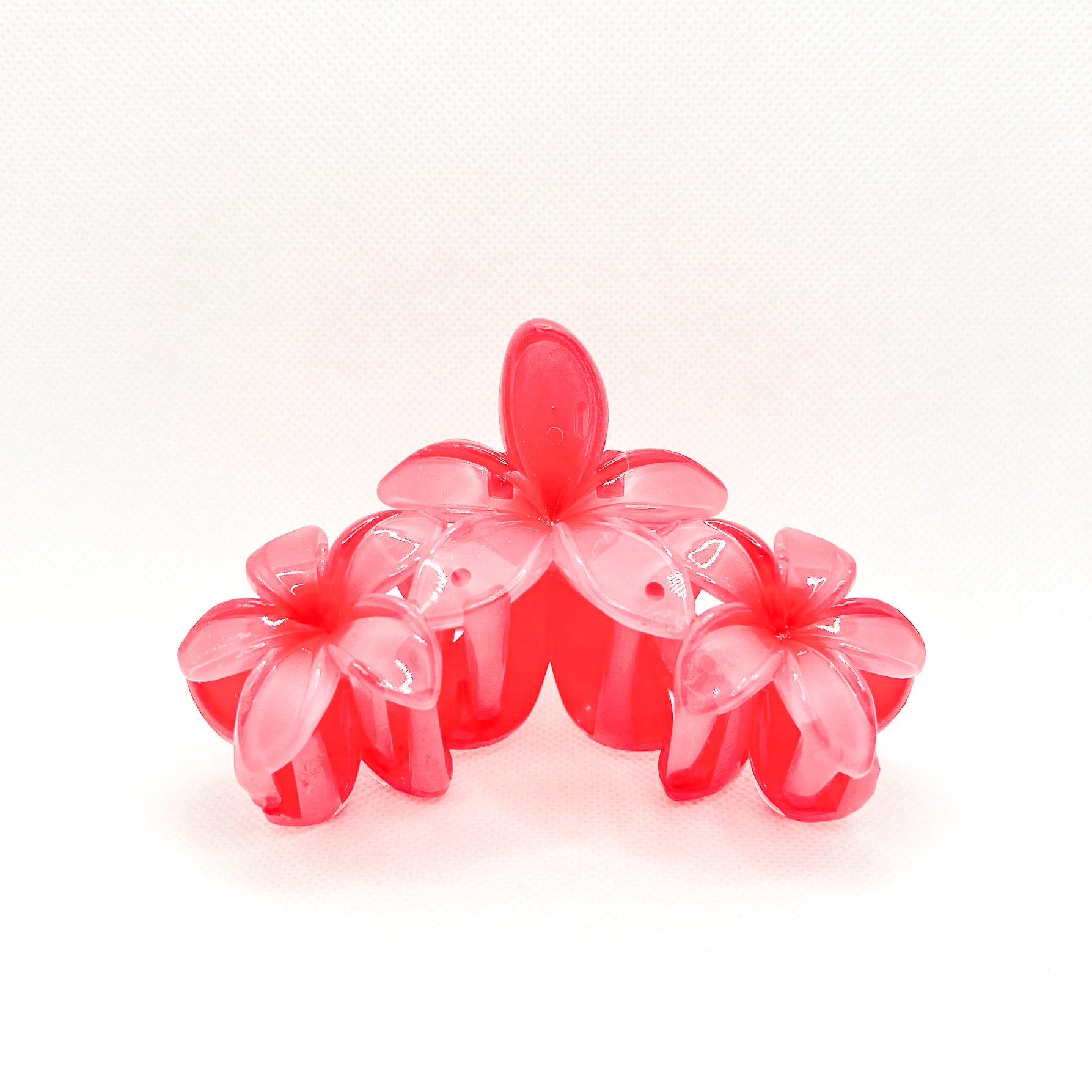 large dark pink triple plumeria hair clip