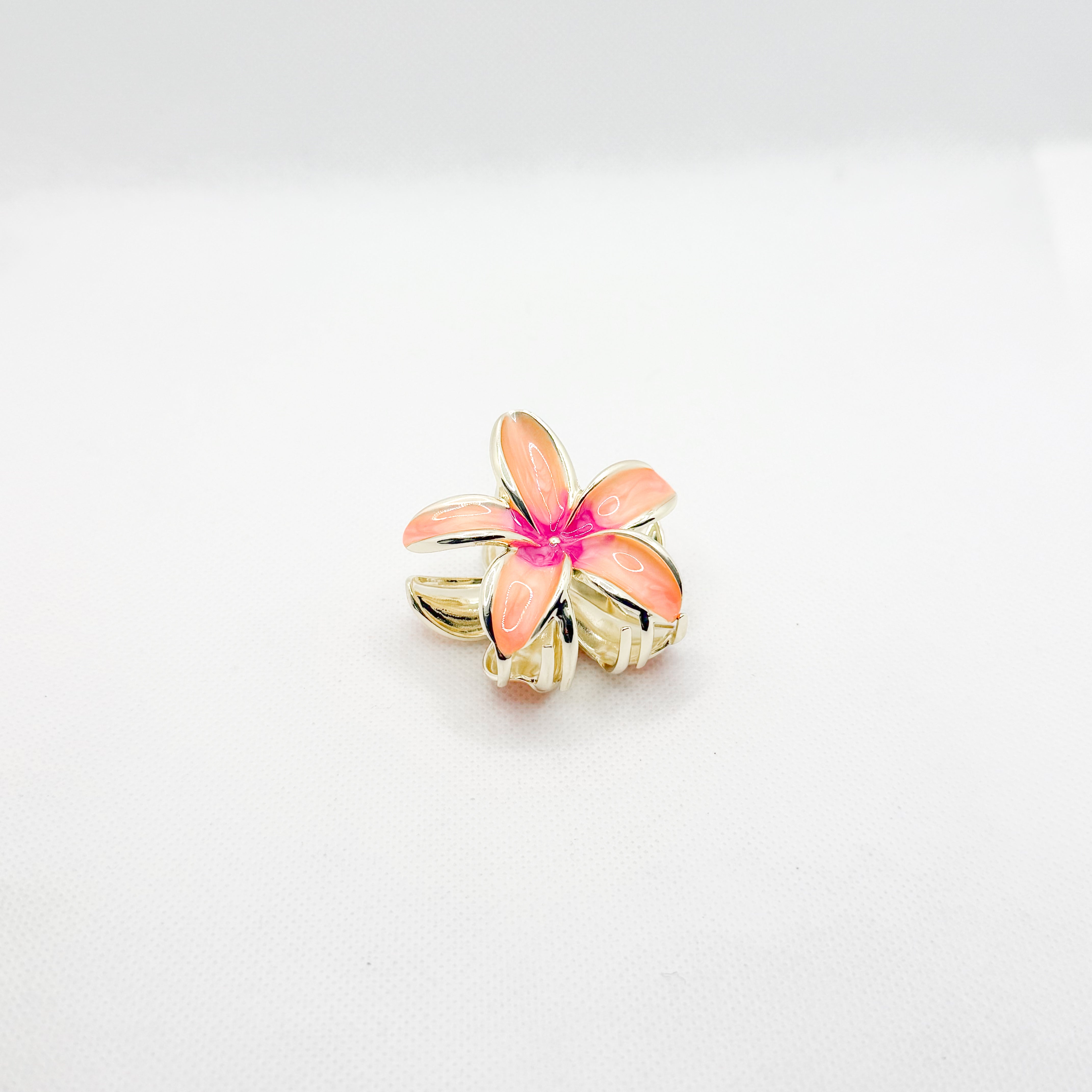 midi metal pink plumeria hair clip