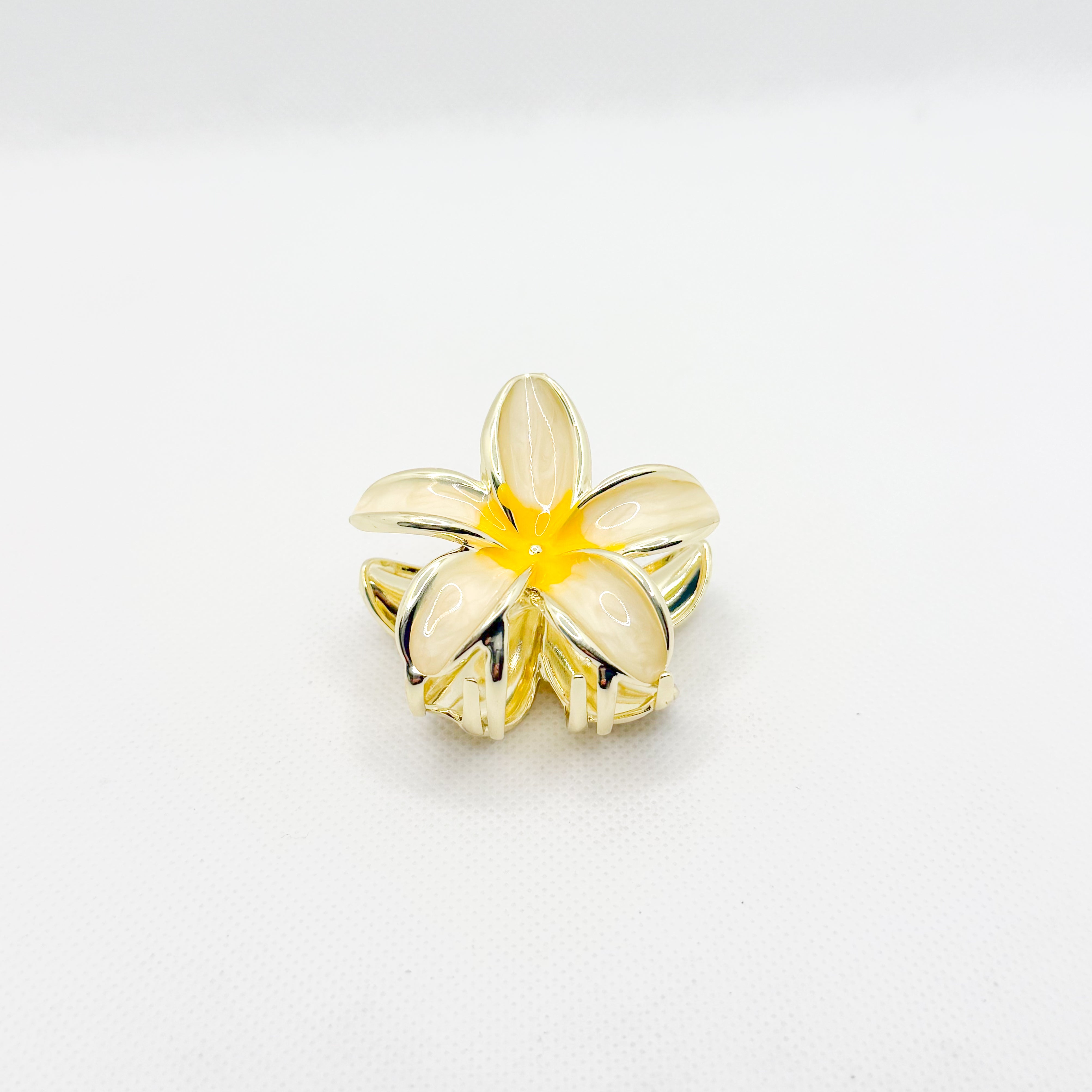 midi metal lei plumeria hair clip