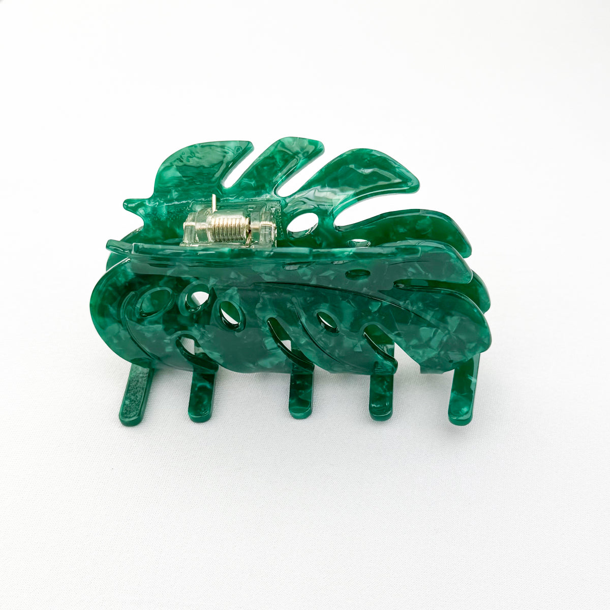 green monstera hair claw