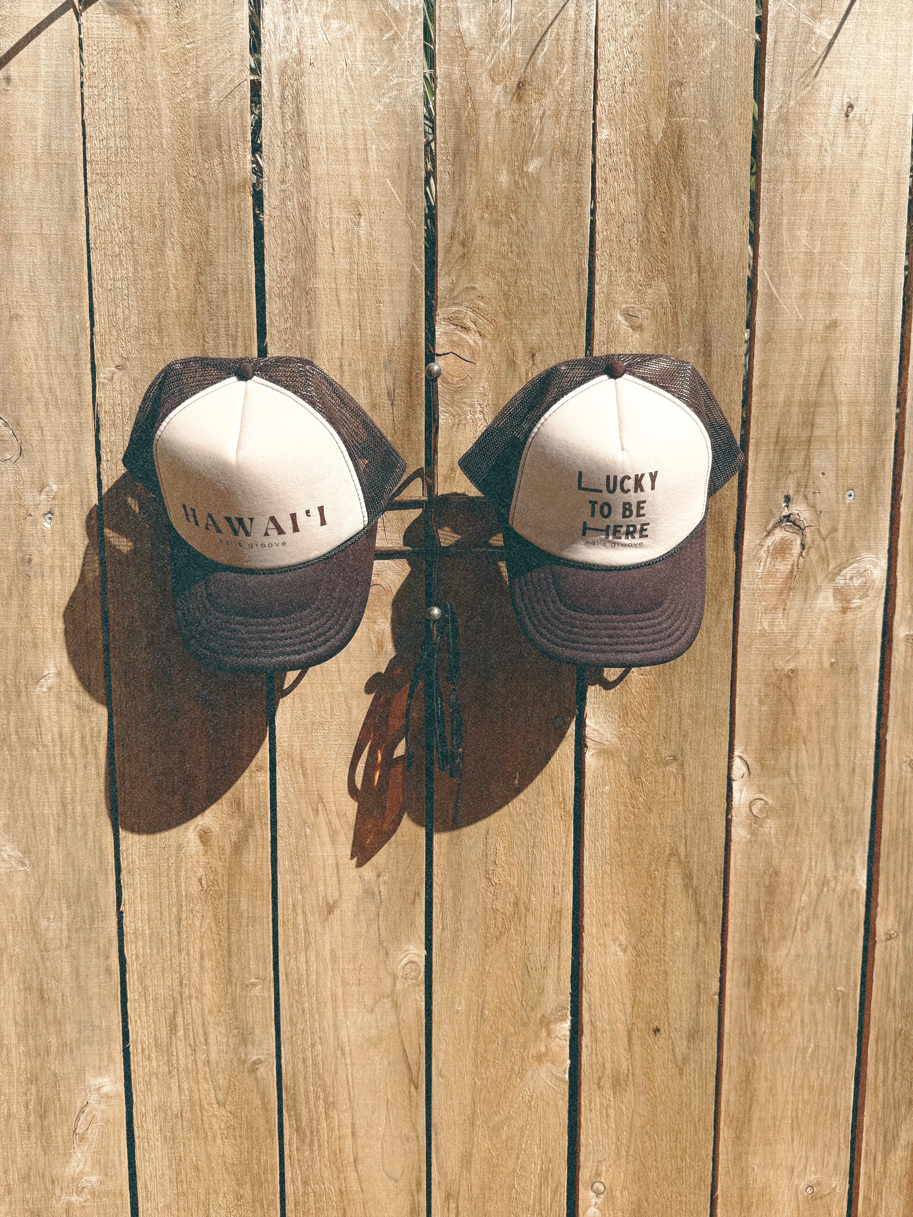 HAWAI’I khaki/brown trucker hat