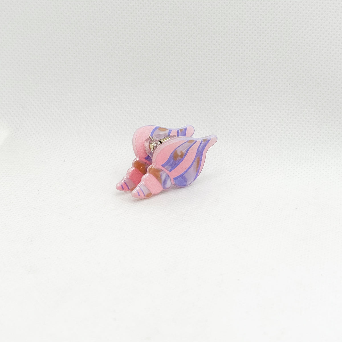 mini purple sea shell hair clip