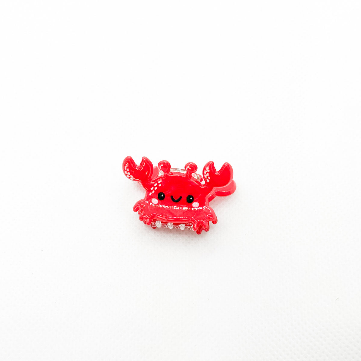 mini red crab hair clip